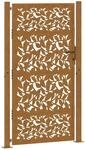 vidaXL Gartentor 100x200 cm Wetterfester Stahl Blatt-Design, Zauntor, Outdoor...