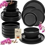 S&Auml;NGER Madeira | Tafelservice 24 teilig, Steingut Geschirr Set 6 Personen, 6x Teller