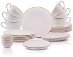 Karaca Elegance Bone Marcelo Fr&uuml;hst&uuml;cksset - Geschirrset f&uuml;r 6 Personen, 26-teilig
