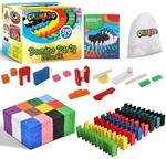 calmado - Domino Steine Holz 370 Teile &ndash; Domino Rallye Set f&uuml;r Kinder &...