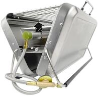 GARDINGER BBQ 42 mobiler Koffergrill aus Edelstahl f&uuml;r Gaskartuschen Holzkohle 