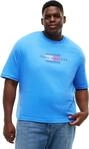 Tommy Hilfiger Herren T-Shirt Kurzarm Script Flag aus Baumwolle, Blau (Blue Spell),