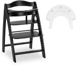 hauck Arketa N Play, Blackwashed - Mitwachsender Holzhochstuhl inklusive Spielbrett