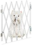 Relaxdays Hundeabsperrgitter, ausziehbar bis 96 cm, 48,5-60 cm hoch, Bambus, Hunde