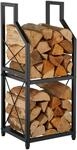 Relaxdays Kaminholzregal, 2 Ebenen, Metall, HxBxT: 81,5 x 34,5 x 30,5 cm,