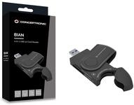 CONCEPTRONIC BIAN04B 4-in-1-USB-3.0-Kartenleser, SD/SDHC/SDXC x 2, Micro SD/T-Flash x