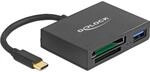 DeLOCK Kartenleser USB-C Card Reader f&uuml;r XQ- und SD mit USB 5 Gbps Typ-A Port