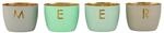 Giftcompany Windlicht Madras 4er Set XS mit Motiv: Meer, Flannel Aqua...