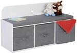 Relaxdays Kinderbank mit Stauraum, HBT: 54 x 99 x 35 cm, Kinderzimmer und Flur,