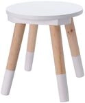 Spetebo Kinder Hocker in wei&szlig;/Natur - ca. 24 26 cm - Holz Hocker Blumen...