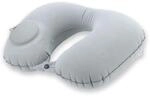 Intirilife Aufblasbares Nackenkissen in GRAU - 16 x 5 x 12 cm - Nackenh&ouml;rnchen...