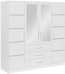 BEAUTY SOFA Kleiderschrank mit 4 t&uuml;ren Bali D4, Garderobenschrank mit Spiegel,