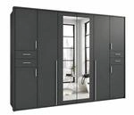 luma-home Dreht&uuml;renschrank Kleiderschrank B273/H210/T58 cm mit 4 Schubk&auml;sten,...