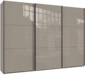 Schwebet&uuml;renschrank 3-t&uuml;rig B300/H216/T65 cm in Sand Grau m. Glasfront,...
