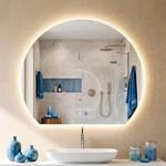 CLP Badspiegel mit LED-Beleuchtung halbrund, Badezimmerspiegel mit...