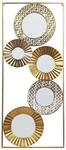 Beliani Wandekoration mit 5 runden Spiegeln Metall Gold Spiegel-Wanddeko Retro