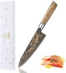 zayiko BlackMagma Damastmesser Chefmesser I 19 cm Klinge aus Damaststahl mit...