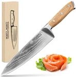 Moritz & Moritz Damastmesser 20 cm - Profi Kochmesser aus 67 Lagen Damaststahl -