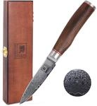 zayiko Kurumi Officemesser &ndash; 9,5 cm Klinge aus 67 Lagen echtem Damaststahl,