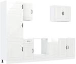 vidaXL 7-TLG. K&uuml;chenschrank-Set Kalmar Hochglanz-Wei&szlig; Holzwerkstoff,...