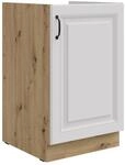 Kuechen-preisbombe Sp&uuml;lenschrank 50 cm Stilo Wei&szlig; + Eiche Artisan K&uuml;chenzeile