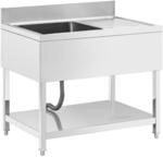 Royal Catering RCGS-1B100D7 Sp&uuml;ltisch 1 Becken zu 500 x 500 x 300 mm extra...