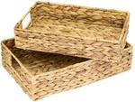 HMF Geschenkkorb leer, Aufbewahrungskorb geflochten aus Wasserhyazinthe | 2er...