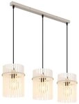 H&auml;ngelampe Pendelleuchte Esstischlampe beige Glasst&auml;be Wohnzimmerlampe H 140...