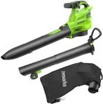Greenworks 48V(24V x 2) Akku Laubsauger - Laubbl&auml;ser mit Schultergurt, b&uuml;rstenlosem