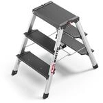 Hailo Master D70 Aluminium Doppelstufen-Trittleiter &ndash; kompakte & beidseitig