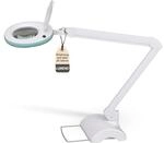 Lumeno LED Lupenleuchte 7218GN Lupenlampe mit 127 mm Echtglaslinse,
