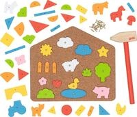 goki 58307 Hammerspiel Haus &ndash; Kreatives Hammerspiel aus Holz & Kork f&uuml;r...