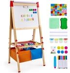 VEVOR Kunststaffelei f&uuml;r Kinder, 3-in-1-Kunststaffelei aus Holz, doppelseitig, mit