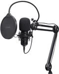 GXTrust 270 Emita II Mikrofon mit Arm, Windfilter und Popfilter, USB Mikrofon mit