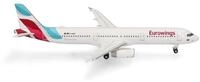 Herpa Modellflugzeug Eurowings Airbus A321-200, Miniatur im Ma&szlig;stab 1:500,