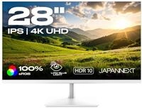 JapanNext Monitor Wei&szlig; 28" IPS 4K UHD (3840x2160) | HDR | Neigungsverstellbar