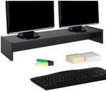 CARO-M&ouml;bel Monitorst&auml;nder Zoom, Schwarz &ndash; Bildschirmerh&ouml;hung 100cm f&uuml;r 2