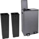SVITA TMH2X30 M&uuml;lleimer 60L M&uuml;lltrennsystem 2 F&auml;cher 2x15L Softclose-Deckel...