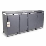 ALBATROS M&uuml;lltonnenbox 4er Hauswand | verzinktes Metall RAL7016, 120-240L 