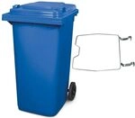 BRB M&uuml;lltonne MGB 240 Liter, mit Klemmring f&uuml;r M&uuml;lls&auml;cke (blau)