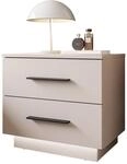 Lookway Nachttisch LINA II Kaschmir mit LED 55x50x37 cm &ndash; Moderne Nachtkonsole