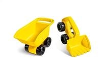 Hape Monster LKW-Duo - 2-teiliges Sandspielzeug-Set mit Kipper und Bagger,
