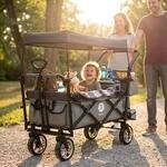Miweba Faltbarer Bollerwagen MB-20 | Sonnendach UV-best&auml;ndig - 2X...