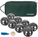 KRUZZEL Boule Spielset mit 8 Metallkugeln + Holzkugel & Ma&szlig;band im...
