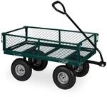 Relaxdays Handwagen, praktischer Bollerwagen f&uuml;r den Garten, mit Luftbereifung,