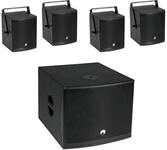 OMNITRONIC Set MOLLY-12A Subwoofer aktiv + 4X Molly-6 Top 8 Ohm, schwarz
