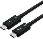 ROLINE Thunderbolt&trade; 5 Kabel, C-C, ST/ST, 80Gbit/s, 240W, passiv, schwarz, 0,8 m
