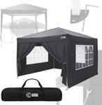 ECD Germany Pavillon 3x3 Wasserdicht Stabil Winterfest, Pop Up Faltpavillon,