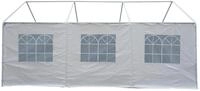Seitenplane f&uuml;r Zelt 6x4 Meter, PE Weiss mit Fenstern