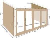QUICK STAR 3 Seitenteile zu Rollpavillon 3x4m Sand